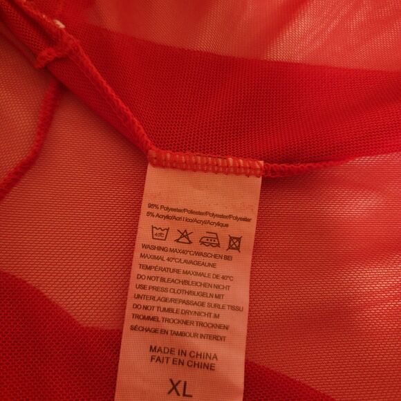 Womens Size XL Babydoll Lingerie Coquette Assymetric Hem Embroidered Floral - Picture 3 of 6